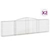 vidaXL Kosze gabionowe, 2 szt, 400x30x100/120 cm, galwanizowane żelazo