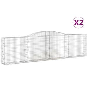 vidaXL Kosze gabionowe, 2 szt, 400x30x100/120 cm, galwanizowane żelazo