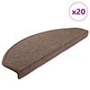vidaXL Maty na schody 20 szt. 65x24x4 cm Brąz kawowy P&oacute;łokrągły Duży