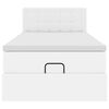 vidaXL Rama ł&oacute;żka otomana z materacem, biała, 100x200 cm, ekosk&oacute;ra