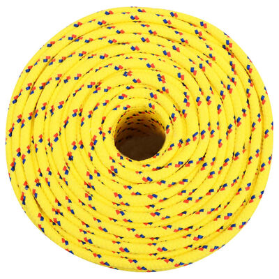 vidaXL Linka żeglarska, żółta, 10 mm, 50 m, polipropylen