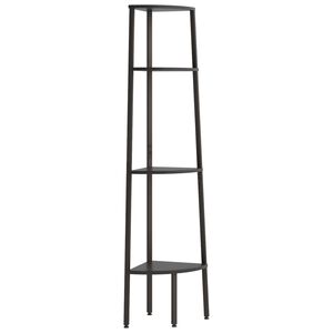 vidaXL Regał narożny, 4 p&oacute;łki, czarny, 45,5x31,5x150 cm