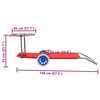 vidaXL Składany leżak z zadaszeniem i k&oacute;łkami, stal, czerwony