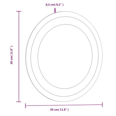 vidaXL Lustro łazienkowe z LED, okrągłe, 30 cm
