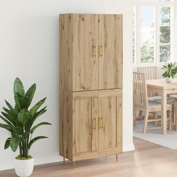 vidaXL Highboard Dąb rzemieślniczy 69,5 x 34 x 180 cm
