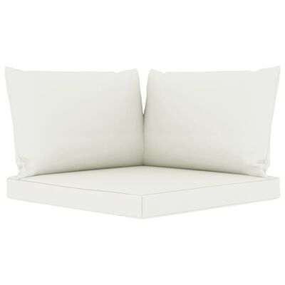 vidaXL 3-osobowa sofa ogrodowa z kremowymi poduszkami