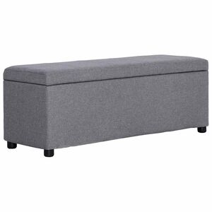 vidaXL Ławka ze schowkiem, 116 cm, jasnoszara, poliester