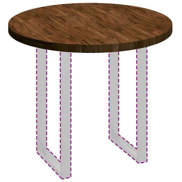 vidaXL Blat stołu Ciemny brąz &Oslash; 90 x 4 cm Dąb lite