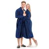 vidaXL Szlafrok unisex z frotte, 100% bawełna, granatowy, rozmiar L