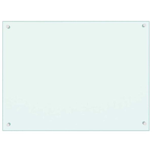 vidaXL Panel ochronny do kuchni, mleczny, 80x60 cm, szkło hartowane