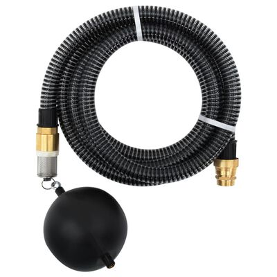 vidaXL Wąż ssący z mosiężnymi złączami, czarny, 1,1" 4 m, PVC