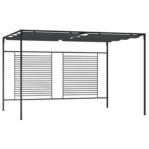 vidaXL Altana ogrodowa ze zwijanym dachem, 4x3x2,3 m, antracytowa