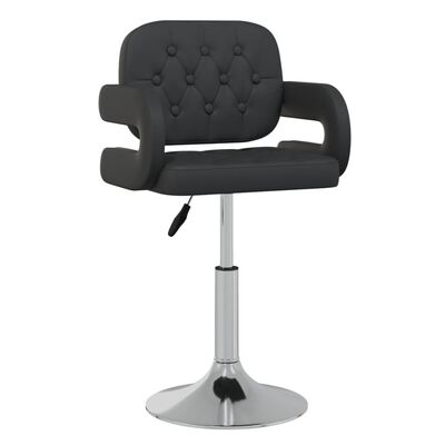 vidaXL Obrotowe krzesła stołowe, 2 szt., czarne, obite sztuczną skórą