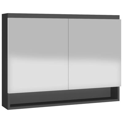 vidaXL Szafka łazienkowa z lustrem, 80x15x60 cm, MDF, antracytowa