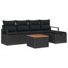 vidaXL Zestaw Sof na Ogr&oacute;d z poduszką 6 pcs Czarny polirattan