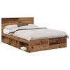 vidaXL Ramka ł&oacute;żka Stare drewno 150 x 200 cm Drewno inżynieryjne