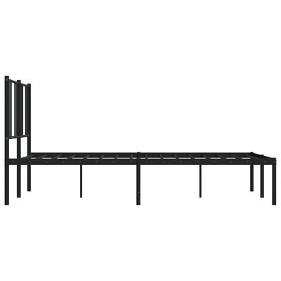 vidaXL Metalowa rama łóżka z wezgłowiem, czarna, 120x200 cm