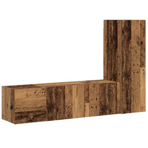 vidaXL Wiszące szafki telewizyjne, 3 szt., stare drewno