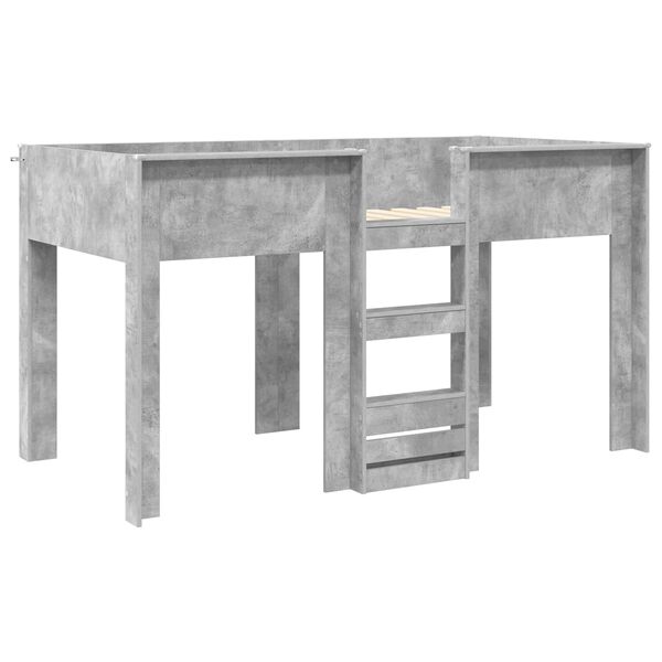 vidaXL Ł&oacute;żko piętrowe dla dzieci Betonowy szary 100 x 200 cm