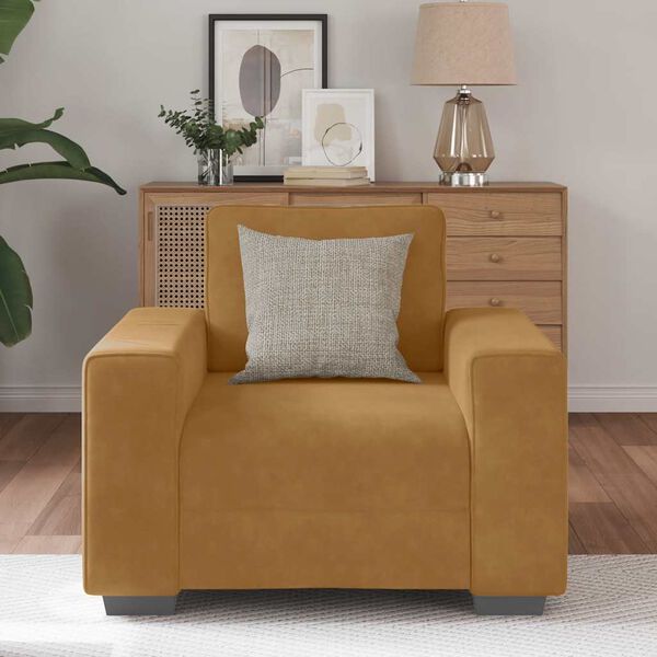 vidaXL Sofa Fotel Brązowy 60 cm Aksamit