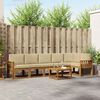 vidaXL Zestaw sof na zewnątrz z poduszką 7 pcs Naturalny i Beżowy