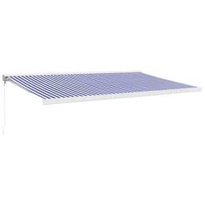 vidaXL Zwijana markiza, niebiesko-biała, 5x3 m, tkanina i aluminium