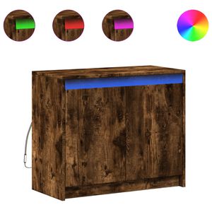 vidaXL Szafka z LED, przydymiony dąb, 72x34x61 cm