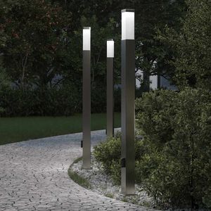 vidaXL Słupki oświetleniowe z wyjściem 3 szt. 110 cm Stal nierdzewna IP44