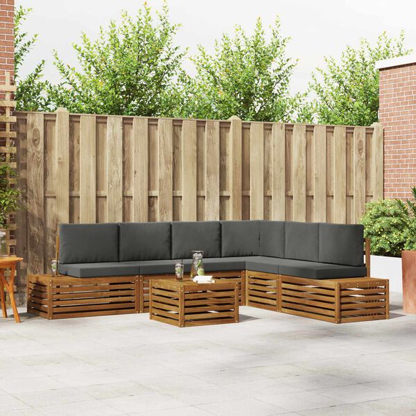 vidaXL Zestaw sof na zewnątrz 7 Sztuka Naturalny i Antracytowy