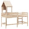 vidaXL Ł&oacute;żko na antresoli, z drabiną i dachem, 90x190 cm, sosna