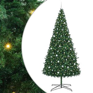 vidaXL Choinka Z dekoracyjnymi światłami strunowymi Zielony 400 cm PVC