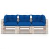 vidaXL Ogrodowa sofa 3-os. z palet, z poduszkami, drewno sosnowe