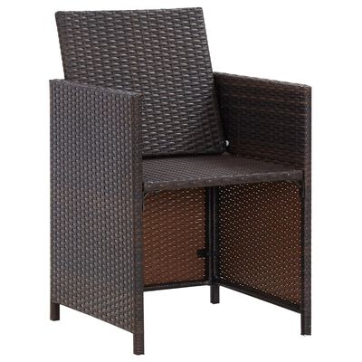 vidaXL 4-cz. zestaw krzeseł i stołków ogrodowych, rattan PE, brązowy