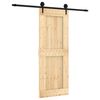 vidaXL Drzwi przesuwne Naturalny i czarny 80 x 210 cm