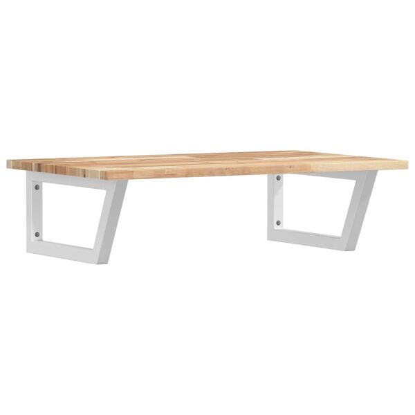 vidaXL P&oacute;łka ścienna pod umywalkę, stal i lite drewno akacjowe