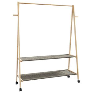 vidaXL Wieszak na ubrania z p&oacute;łkami i k&oacute;łkami, 132x45,5x155,5 cm
