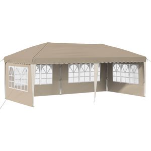 vidaXL Namiot imprezowy rozkładany 575 x 289 x 245 cm kremowy
