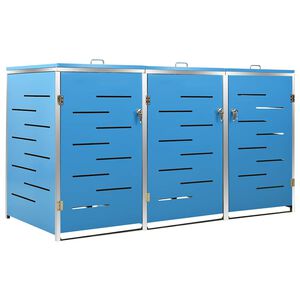 vidaXL Osłona na 3 kosze na śmieci, 207x77,5x115 cm, stal nierdzewna