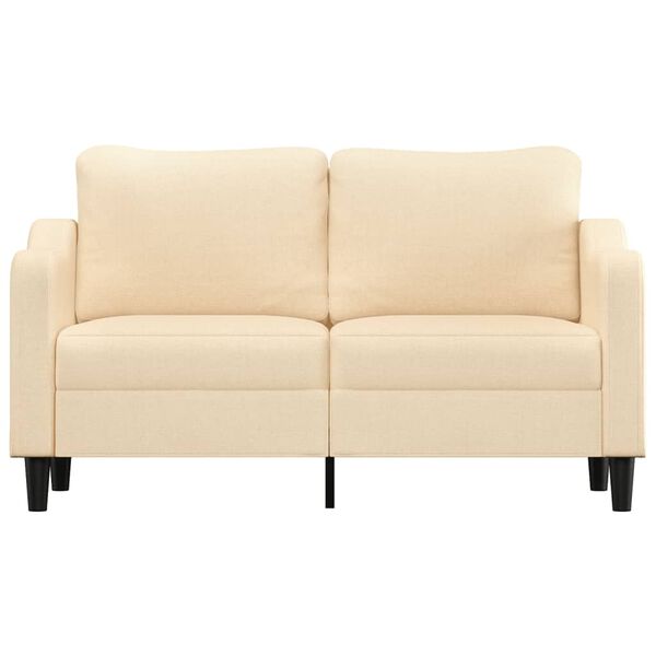 vidaXL 2-osobowa sofa, kremowa, 140 cm, tapicerowana tkaniną
