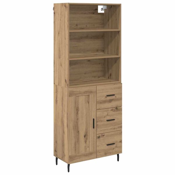vidaXL Highboard z szufladą Dąb rzemieślniczy 69,5 x 34 x 180 cm