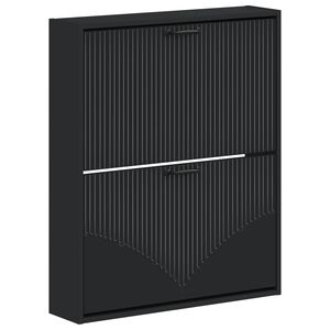 vidaXL Wisząca szafka na buty HOORN 71 x 17 x 86 cm Czarny