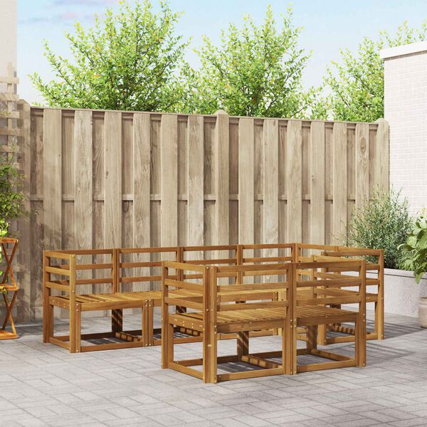 vidaXL Zestaw sof na zewnątrz z poduszką 7 pcs Naturalny i Antracytowy