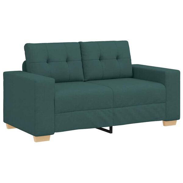 vidaXL Sofa dwuosobowa, ciemnozielona, 160x77x82 cm, tkanina