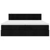 vidaXL Rama łóżka otomana z materacami, czarna, 200x200 cm, tkanina