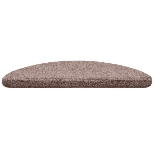 vidaXL Maty na schody samoprzylepne 10 szt. 56x17x3 cm jasnobrązowe p&oacute;łokrągłe