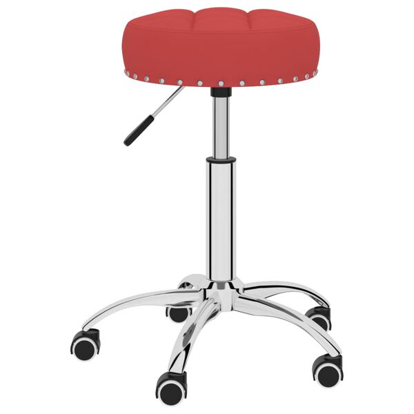 vidaXL Obrotowe krzesła stołowe, 2 szt., winna czerwień, obite tkaniną