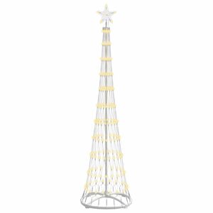 vidaXL Choinka świąteczna LED Ciepła biel 51 x 51 x 190 cm Metal