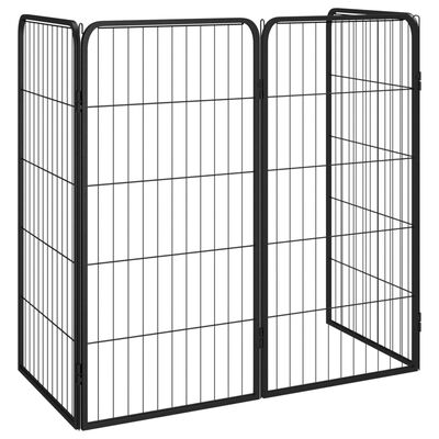 vidaXL Kojec dla psa, 4 panele, czarny, 50x100 cm, stalowy