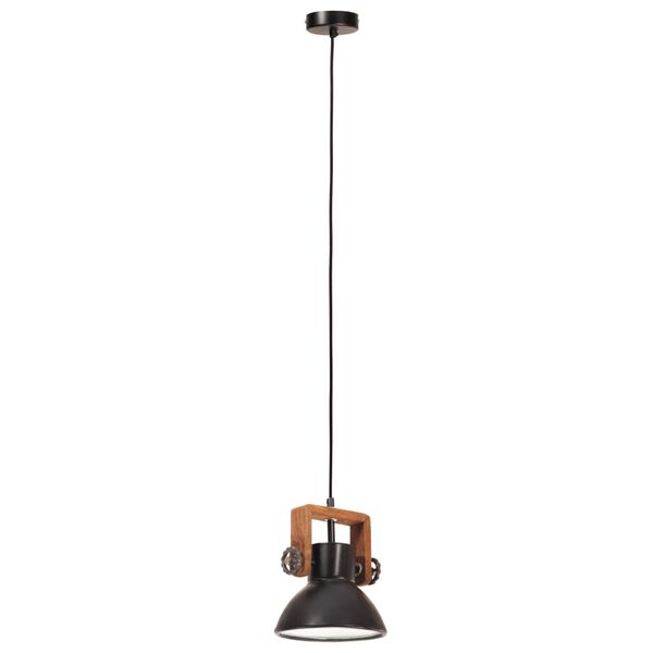 vidaXL Industrialna lampa wisząca, 25 W, czarna, okrągła, 19 cm, E27