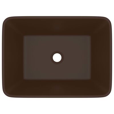 vidaXL Luksusowa umywalka, matowy ciemny brąz, 41x30x12 cm, ceramiczna